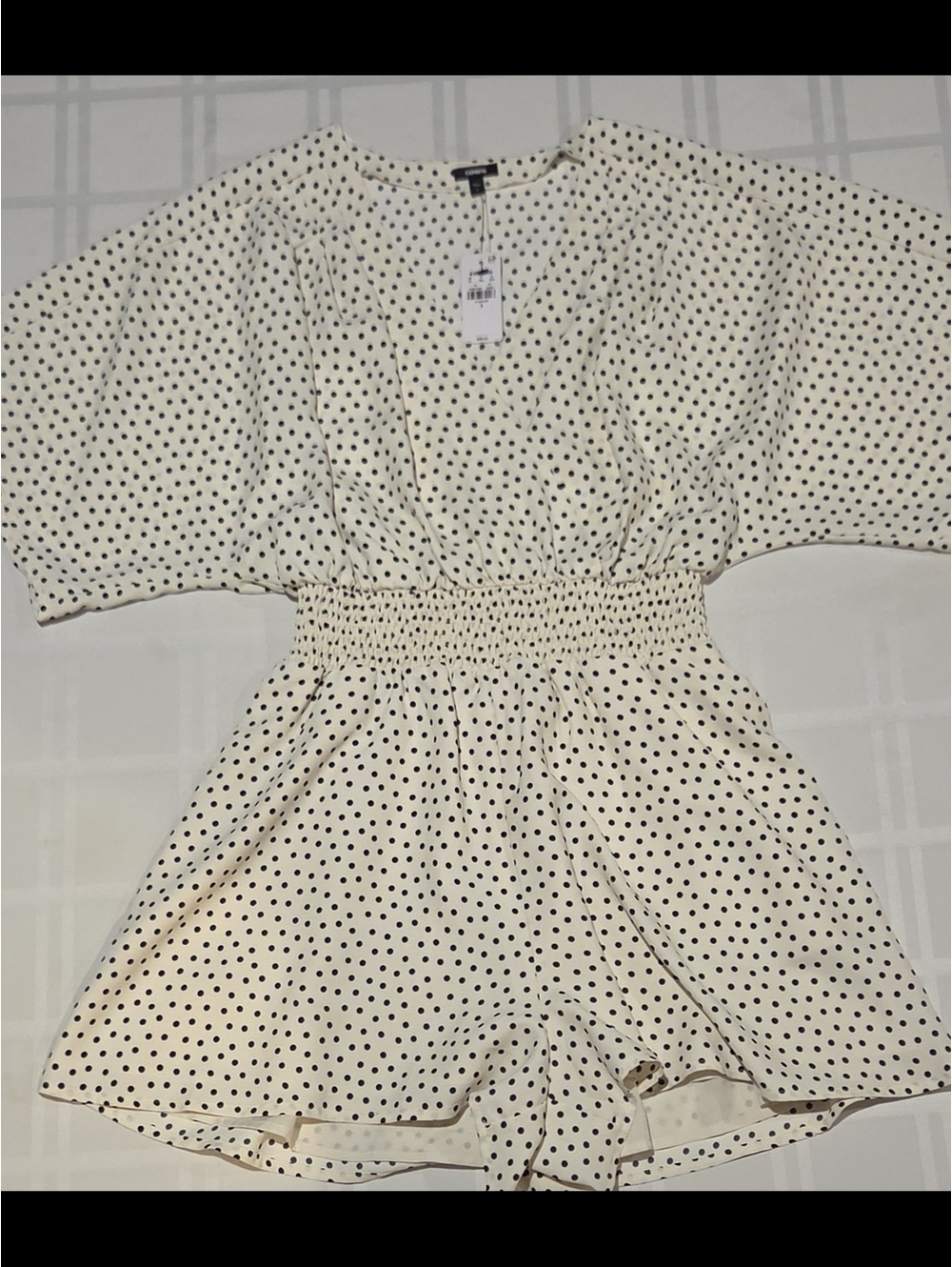 Express Cream Polka Dot Short Romper